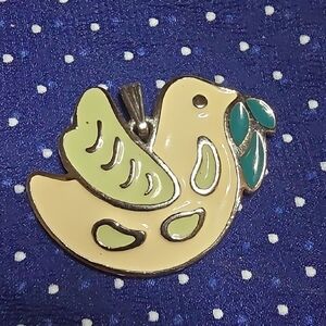 Wallace Silversmith Enameled Dove Pendant